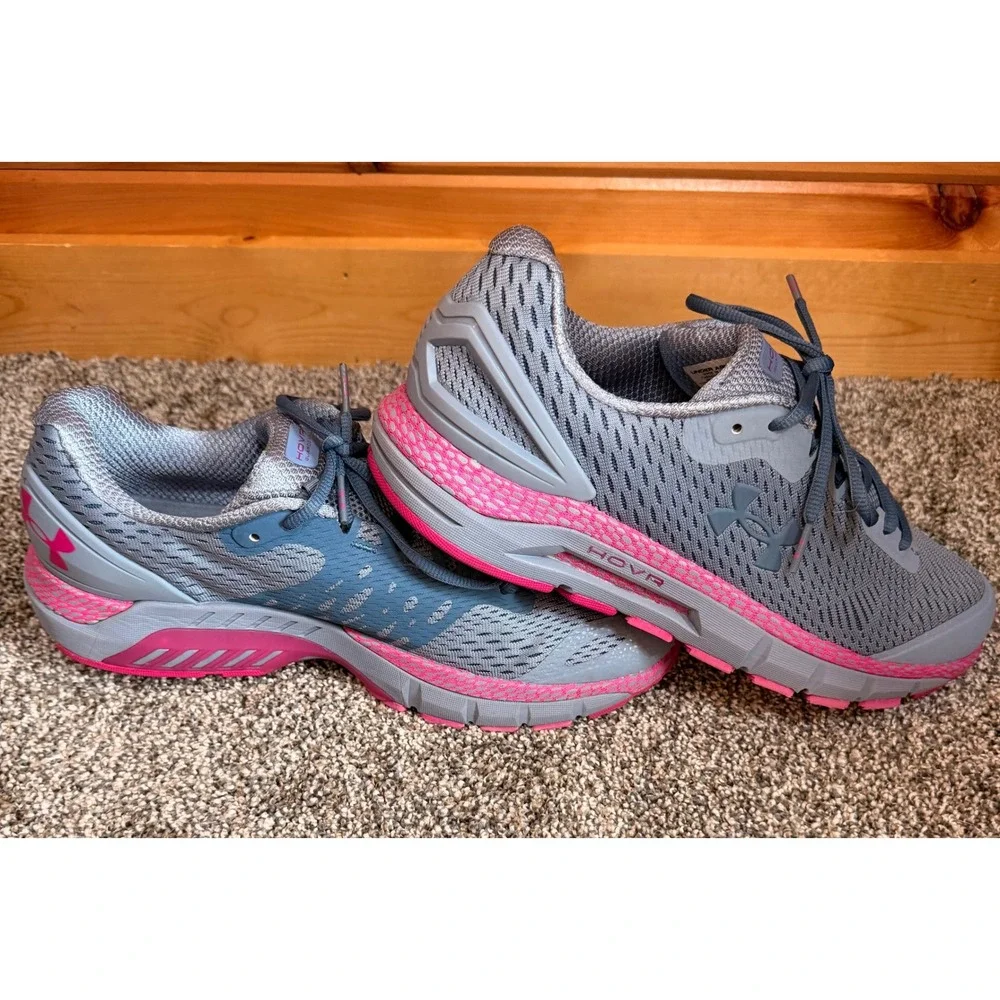 Under Armour HOVR Guardian 2 Womens Gray Pink Running Shoes 3022598-403 Size 12